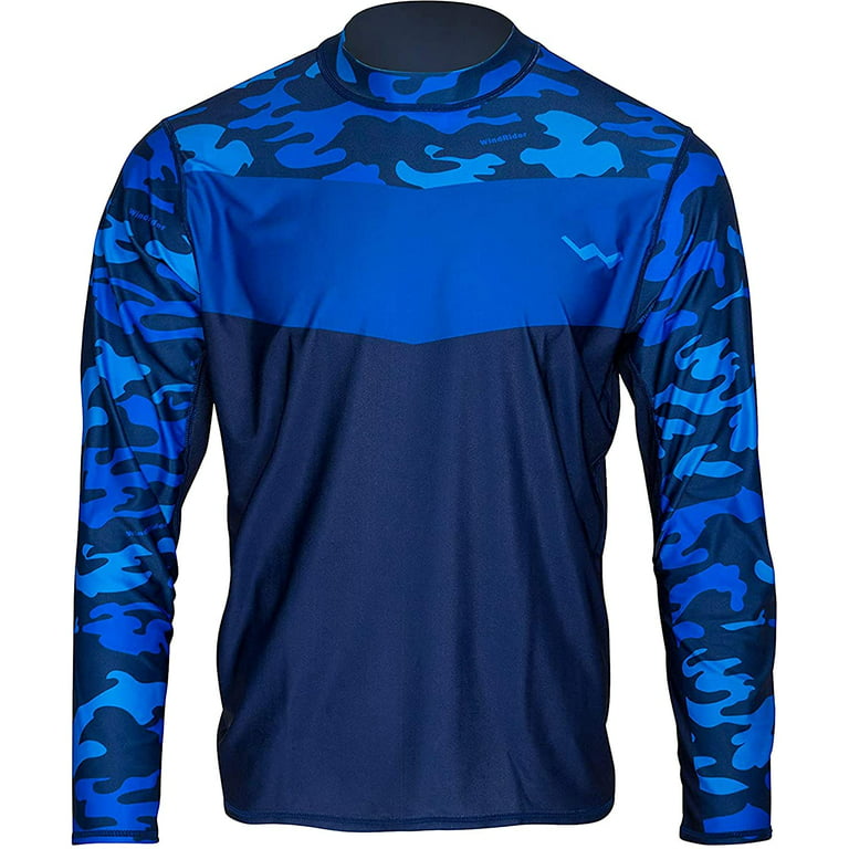 Windrider Long Sleeve Fishing Shirts for Men UPF 50+ Sun Protection with Mesh Sides Stain Resistant and Moisture Wicking, Men's, Size: 2XL, Blue