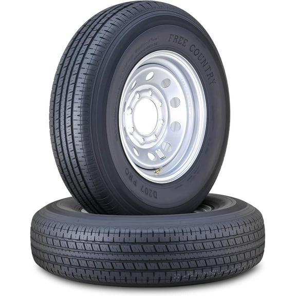 Winda Trailer Tire Wheel Assembly ST235/80R16 10-Ply E 124M 8 Lug on 6.5" PCD Silver Mod Rim ,SET 2