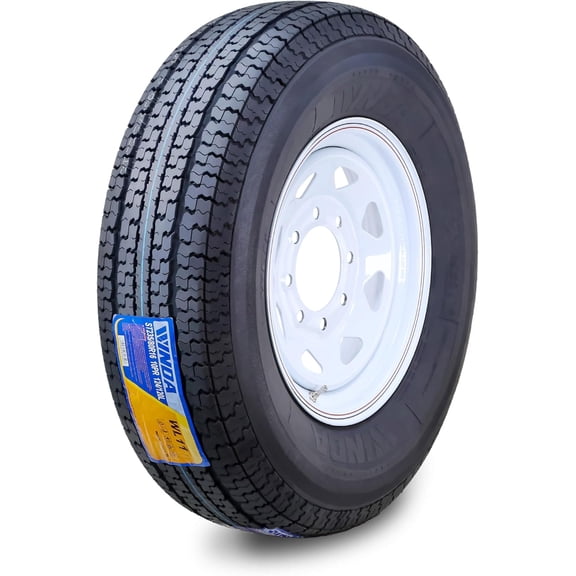Winda Trailer Tire Wheel Assembly ST235/80R16 10-Ply E 124L 8 Lug on 6.5" PCD White Spoke Rim