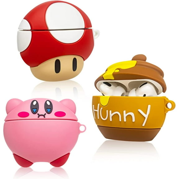WindamazingStory 3D Cartoon Character Earbud Case with Keychain, 3 Count