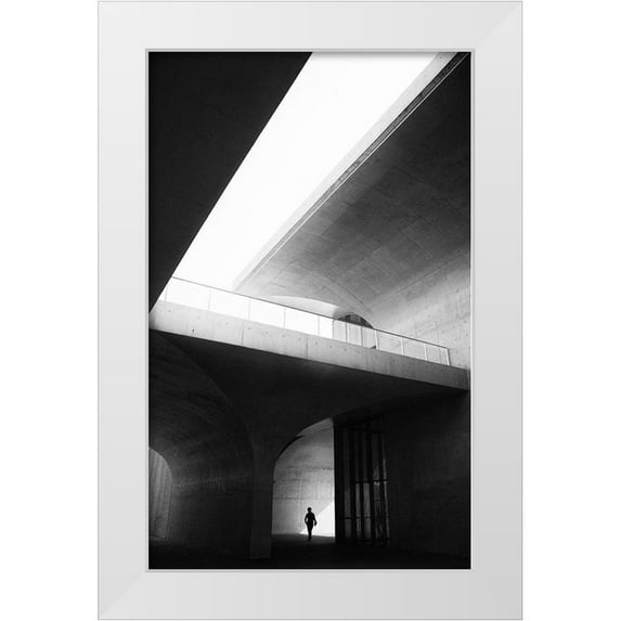 Windancer 13x18 White Modern Wood Framed Museum Art Print Titled - Human In Geometry