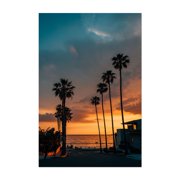 Windansea Sunset 01 - La Jolla California Photography Sunset Palm Tree Beach House Ocean Tropical Coast Scenic Unframed Wall Art Print 4 x 6 inches