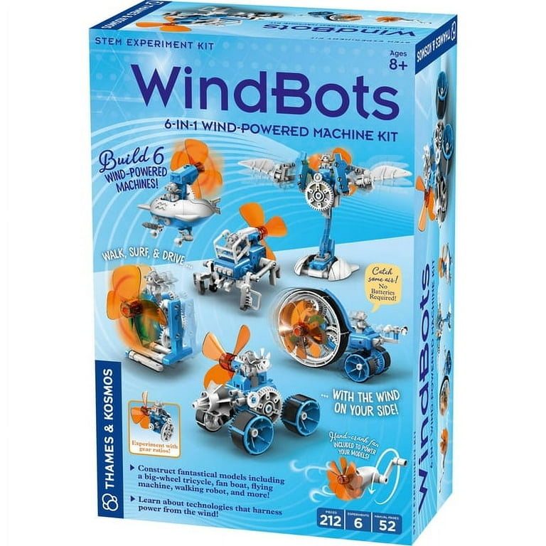 Windbots STEM Easy Build Robotics Project: 6-In-1 Wind-Powered