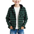 thumbnail image 1 of Windbreaker Jacket Kids Plus Size New Children's Button Casual Long Sleeve Outwear School Hoodies Fall Fashion Color Block Shirt Jackets for Girls Boys Green 5 Years, 1 of 7