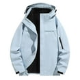 thumbnail image 1 of Windbreaker Jacket Men's Outdoor Three In One Hiking Jacket Windproof Jacket Warm And Thick Long Sleeved Hooded Casual Jacket/jacket Blue XL Windbreakers for Men, 1 of 7
