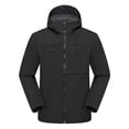 thumbnail image 1 of Windbreaker Jacket Men's Solid Color Outdoors Mountaineering Wearproof Warm Zipper Multi-pocket Coat Long Sleeve Jacket Black S Zip Front Windbreaker Jacket, 1 of 3