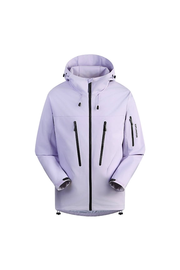 Windbreaker Jacket Men's Spring And Charge Coat Thin Outdoor Mountaineering And Riding Windproof Work Coat Purple 4XL Zip Front Windbreaker Jacket