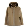 thumbnail image 1 of Windbreaker Jacket Men's Unisex Hooded Long Sleeve Solid Zipper Outdoor Detachable Hardshell Coat Khaki 4XL Zip Front Windbreaker Jacket, 1 of 6