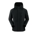 thumbnail image 1 of Windbreaker Jacket Men's Zip Front Windbreaker Jacket Solid Color Outdoors Mountaineering Wearproof Warm Zipper Multi-pocket Coat Long Sleeve Jacket Black L, 1 of 3