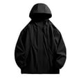 thumbnail image 1 of Windbreaker Jacket Men's Zip Front Windbreaker Jacket Spring And Coat Thin Outdoor Mountaineering And Riding Windproof Work Coat Black 2XL, 1 of 4