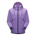 thumbnail image 1 of Windbreaker Jacket Men's Zip Front Windbreaker Jacket Thin Jacket Casual Sports Windbreaker Long Sleeve Hooded Casual Outwear Jackets Purple 2XL, 1 of 2
