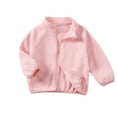 thumbnail image 1 of Windbreaker Jacket Toddler Baby Girl Fall New Toddler Kids Fleece Coat Solid Color Long Sleeve Casual Collared Zipper Cardigan Warm Lightweight Outerwear Pinky 2 Years, 1 of 9