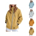 thumbnail image 1 of Windbreaker Jacket Women 2025 Fall Casual Color Block Outdoor Windproof Zip Up Hooded Jackets with Pockets Outerwear, 1 of 5