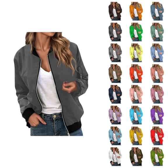 Windbreaker Jacket Women 2025 Fall Casual Long Sleeve Windproof Waterproof Zip Up Jackets Coat Outerwear