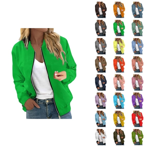 Windbreaker Jacket Women 2025 Fall Casual Long Sleeve Windproof Waterproof Zip Up Jackets Coat Outerwear