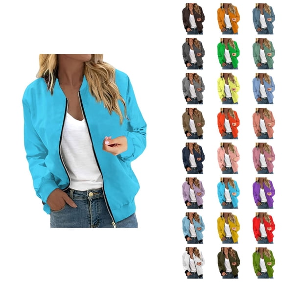 Windbreaker Jacket Women 2025 Fall Casual Long Sleeve Windproof Waterproof Zip Up Jackets Coat Outerwear