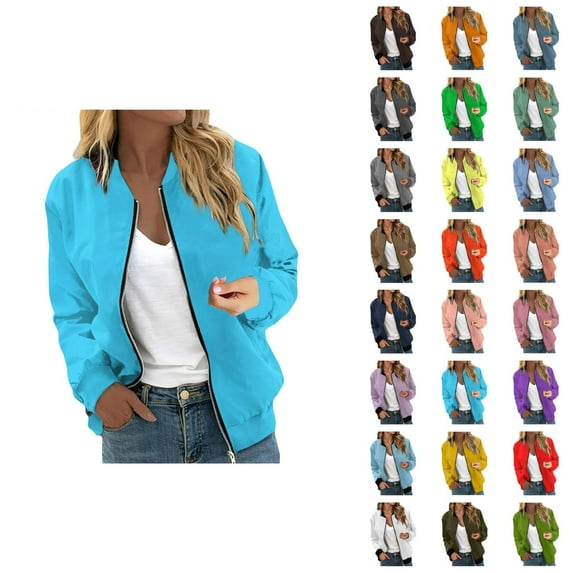 Windbreaker Jacket Women 2025 Fall Casual Long Sleeve Windproof Waterproof Zip Up Jackets Coat Outerwear
