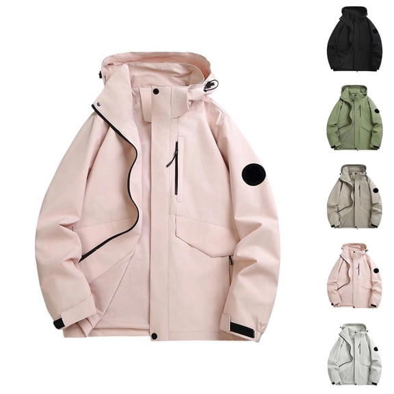 Windbreaker Jacket Women Men 2025 Fall Outdoor Lightweight Windproof Work Hooded Zip Up Jackets Outerwear