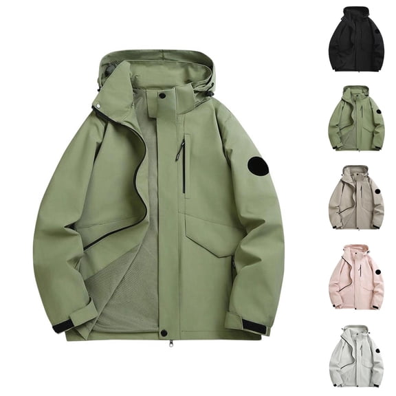 Windbreaker Jacket Women Men 2025 Fall Outdoor Lightweight Windproof Work Hooded Zip Up Jackets Outerwear