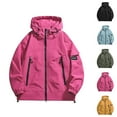 thumbnail image 1 of Windbreaker Jacket Women Men 2025 Fall Solid Color Long Sleeve Loose Zip Up Hooded Jackets with Pockets Outerwear, 1 of 4