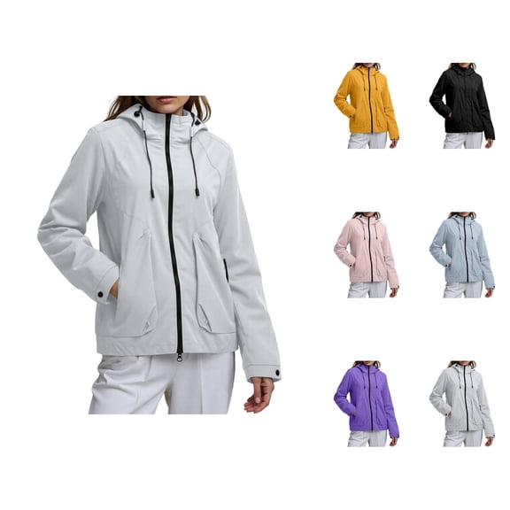 Windbreaker Jacket Women Men Fall Outdoor Windproof Waterproof Lightweight Breathable Zip Up Hooded Rain Jackets