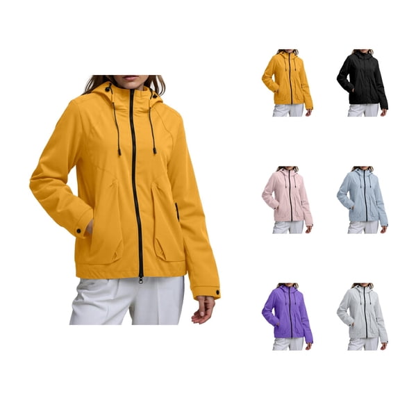 Windbreaker Jacket Women Men Fall Outdoor Windproof Waterproof Lightweight Breathable Zip Up Hooded Rain Jackets