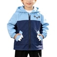 thumbnail image 1 of Windbreaker Jacket for Kids Boys Lightweight Hooded Nylon Full Zip Blue Spring Fall,Size 7 T, 1 of 9