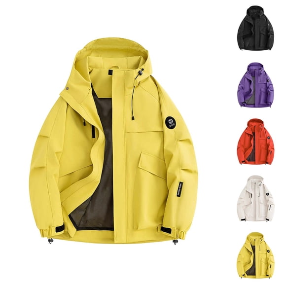 Windbreaker Jacket for Men 2025 Lightweight Breathable Windproof Waterproof Zip Up Hooded Jacket with Pockets