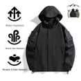thumbnail image 1 of Windbreaker Jacket for Men Black Hood Lightweight Jacket Zip Up Pocket Winter Mens Outerwear, 1 of 9