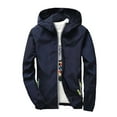 thumbnail image 1 of Windbreaker Jacket for Men Waterproof Lightweight Rain Jacket Mens Zip Up Hooded Rain Coats with Pockets, 1 of 4