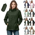 thumbnail image 1 of Windbreaker Jacket for Women Waterproof Lightweight Packable Raincoat With Hood For Golf Hiking Trave XL, 1 of 9