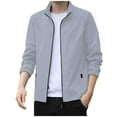 thumbnail image 1 of Windbreaker Jackets For Men Fashion Leisure Square Thin Blouse Baseball Top Mens Fall Coats,Grey,2XL, 1 of 5