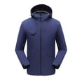 thumbnail image 1 of Windbreaker Jackets for Men Man Solid Color Three Prevention Cottoning Climbing Wear As One Down Cotton Intensification Warm Outdoor Jacket Mens Windbreaker Jackets Navy S, 1 of 7