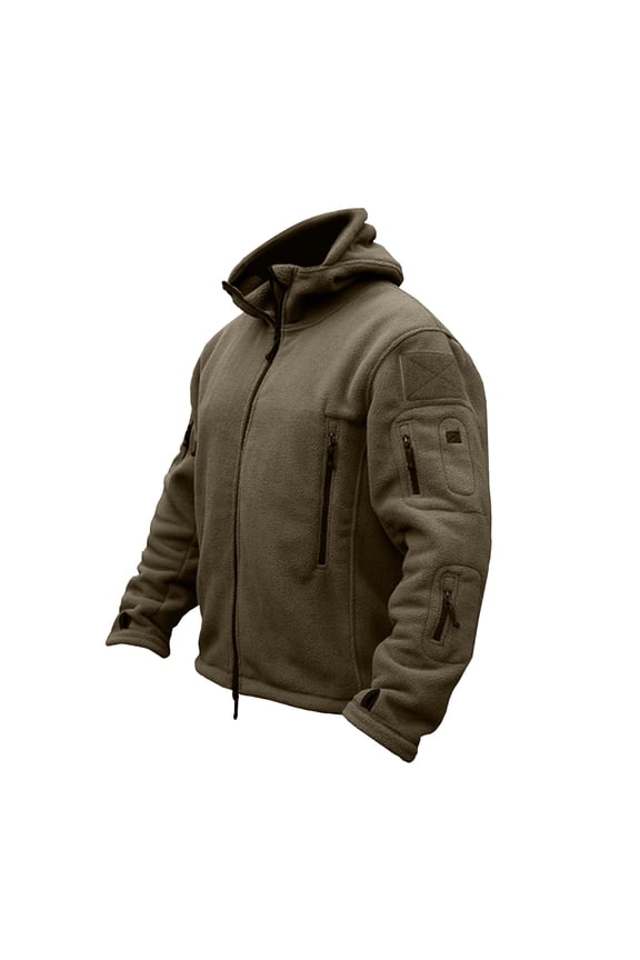 Windbreaker Jackets for Men Outdoor Warm Inner Liner Fleece Jacket Cold Proof Stormsuit Hood Jacket Solid Color Hooded Jacket Men's Windbreakers Green 3XL