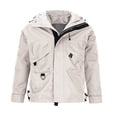 thumbnail image 1 of Windbreaker Jackets for Men Cargo Hooded Outdoor Jacket Water Resistant Hiking Casual Coat with Multi Pocket Beige M, 1 of 8