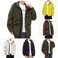 thumbnail image 1 of Windbreaker Jackets for Men Cargo Hooded Outdoor Jacket Water Resistant Hiking Casual Coat with Multi Pocket Olive Green M, 1 of 8