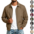 thumbnail image 1 of Windbreaker Jackets for Men Casual Golf Jacket Lightweight Water Resistant Coat Jacket with Pocket Full Zip Collared Daily Wear Khaki 2XL, 1 of 8