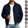 thumbnail image 1 of Windbreaker Jackets for Men Casual Golf Jacket Lightweight Water Resistant Coat Jacket with Pocket Full Zip Collared Daily Wear Navy S, 1 of 7
