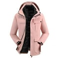 thumbnail image 1 of Windbreaker Jackets for Men Detachable Cap And Windproof Thick Three-in-one Jacket Outdoor Sports Warm Jacket Windbreaker Men Pink XL, 1 of 8