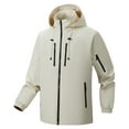 thumbnail image 1 of Windbreaker Jackets for Men Fashion Casual Outdoor Work Bag Long Sleeve Hooded Casual Coat/jacket Jacket Men's Windbreakers White L, 1 of 8