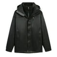 thumbnail image 1 of Windbreaker Jackets for Men Fashion Fallow Three-In-One Two-Piece Outdoor Jacket Long Sleeved Coat Men's Windbreakers Black 3XL, 1 of 2