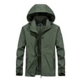 thumbnail image 1 of Windbreaker Jackets for Men Fashion Zipper Casual Windproof Loose Outwear Jacket Coat Men's Windbreakers Army Green 6XL, 1 of 8