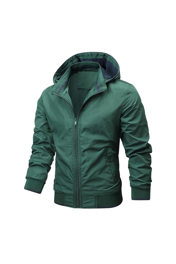 Windbreaker Jackets for Men Outdoor Hiking Climbing Parka Jacket Winter Fleece Lined Coat Water-Resistant Shell Coat