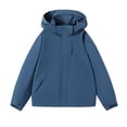 thumbnail image 1 of Windbreaker Jackets for Men Solid Minimalist Hooded Hiking Windbreaker Waterproof Adjustable Cuff Commute Travel Coat Blue XL, 1 of 2
