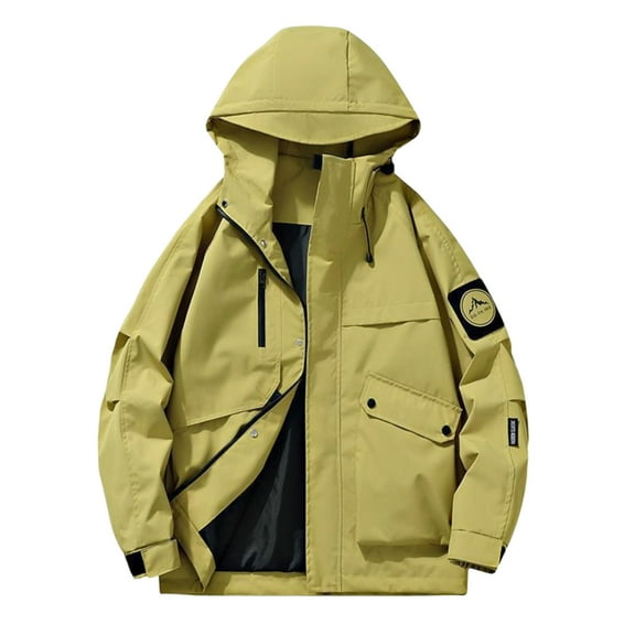 Windbreaker Jackets for Men Tactical Lightweight Raincoat Water Resistant Travel Hiking Hooded Jacket Multic Pockets Mens Coats And Jackets