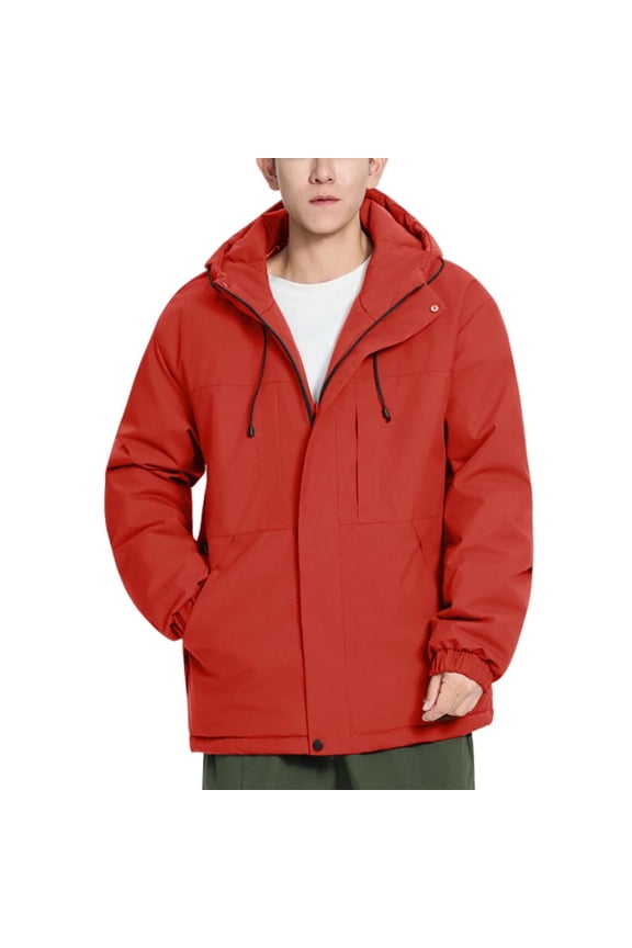 Windbreaker Jackets for Mens Full Zip Windproof Waterproof Thermal Insulated Outdoor Hiking Mountain Climbing Coats