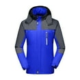 thumbnail image 1 of Windbreaker Men Color Blocked Pocket Detachable Zipper Outdoor Jacket Windbreaker Front-Zip Jacket Blue 2XL, 1 of 4