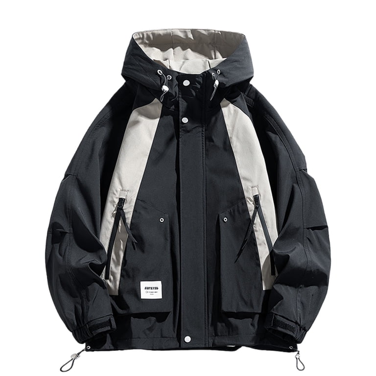 Windbreaker Men Fashion Casual Plus Size Hardshell Long Sleeved