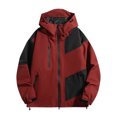 thumbnail image 1 of Windbreaker Men Multi Pocket Jacket Casual Three Proof Fashionable Splicing Outdoor Couple Jacket Red 2XL Windbreaker Jackets for Men, 1 of 6