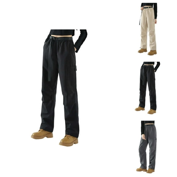 Windbreaker Pansts for Women 2025 High Waisted Windproof Waterproof Outdoor Hiking Pants with Pockets Trousers